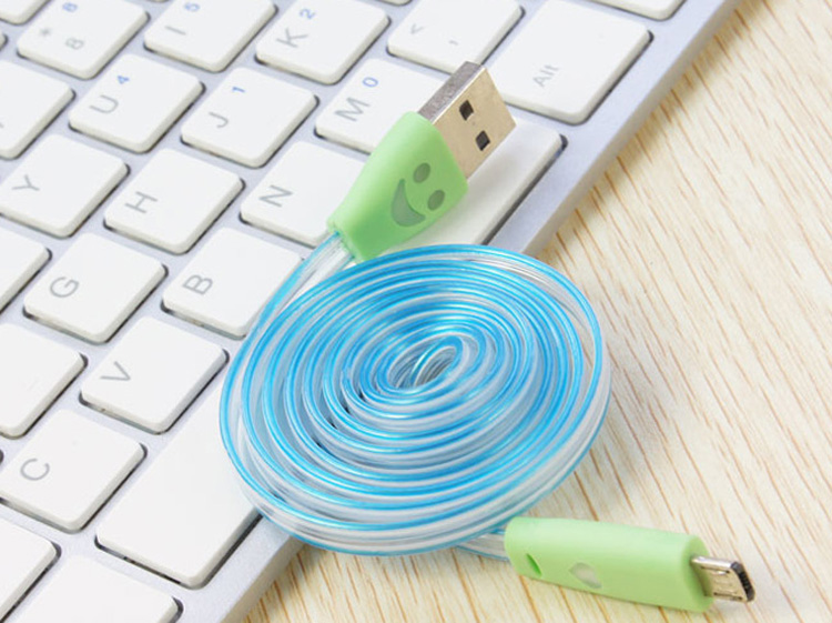 Smiling LED lighting data charging cable Micro