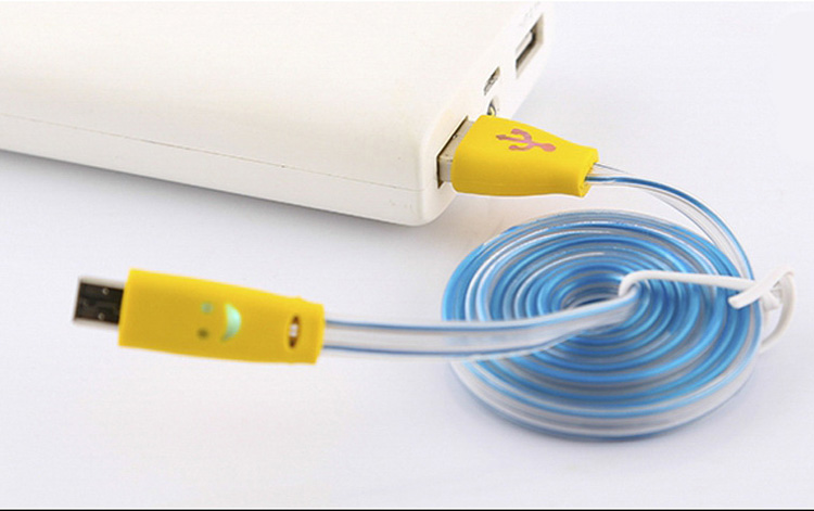 Smiling LED lighting data charging cable Micro