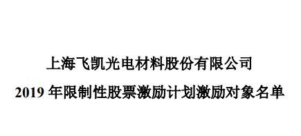 2019年限制性股票激勵計劃激勵對象名單
