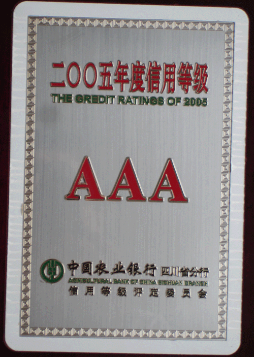 四川巨星集團被評為信用等級“AAA”企業