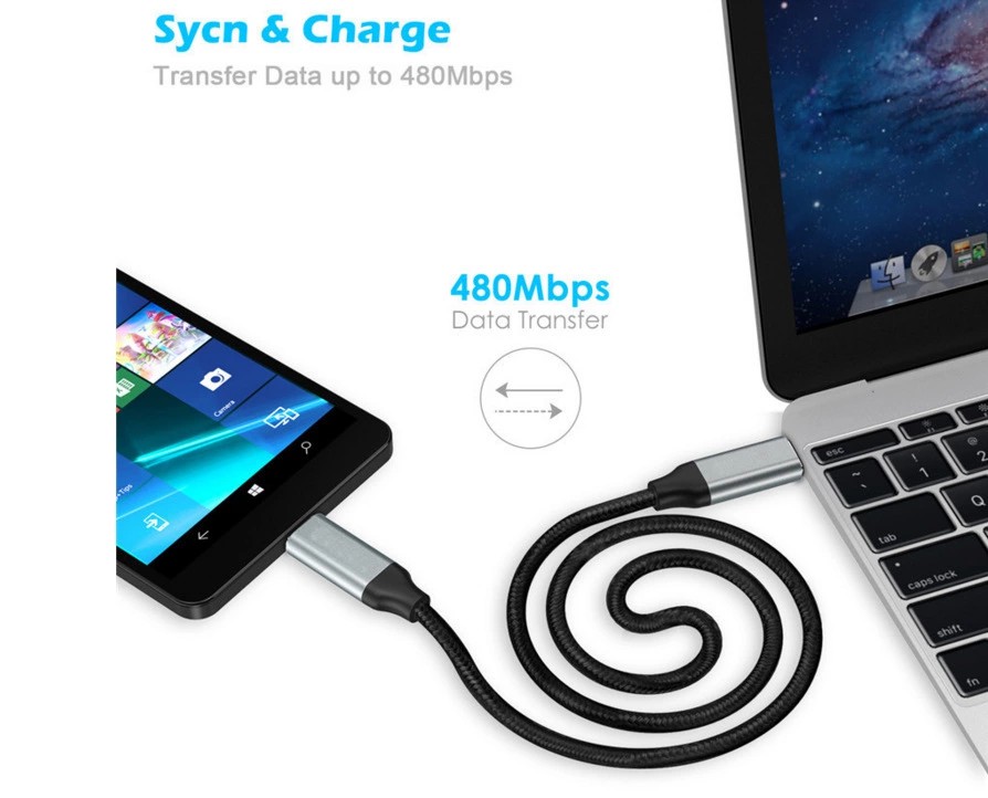 USB typeC cable M/M metal and braid