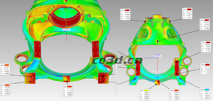 Three-dimensional inspection of wind turbine castings