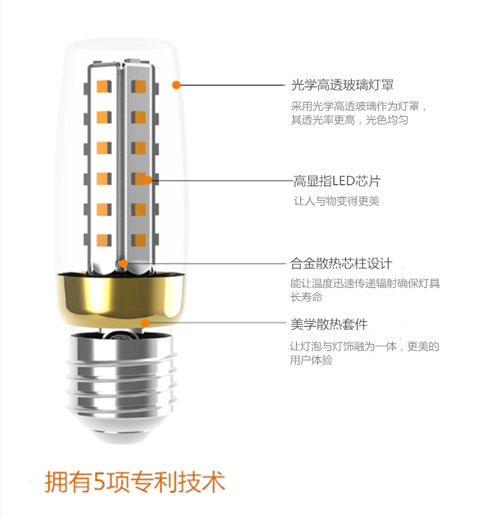 玉兰花开T形泡6w/8w