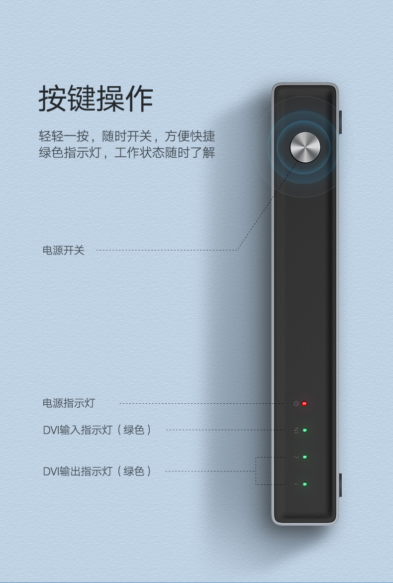 绿联CM202-DVI一进二出分频器-1分2数字高清1080p画面分频器