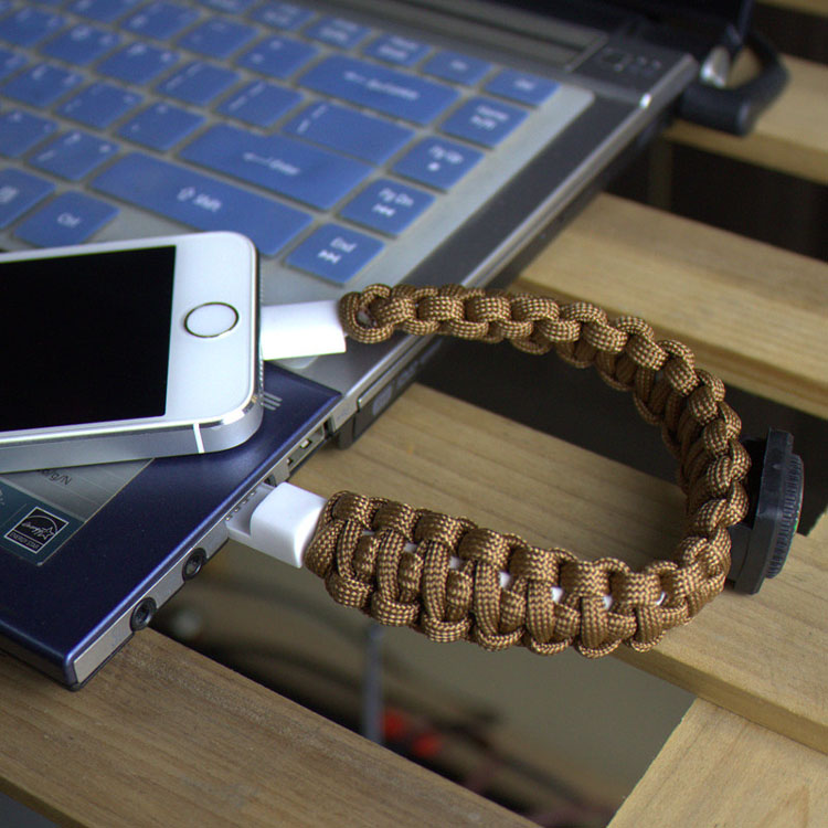 Survival  paracord  usb data charger cable 