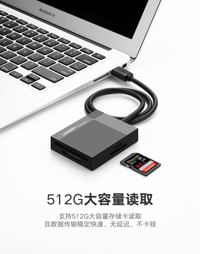 绿联30231-USB3.0多功能读卡器  黑色