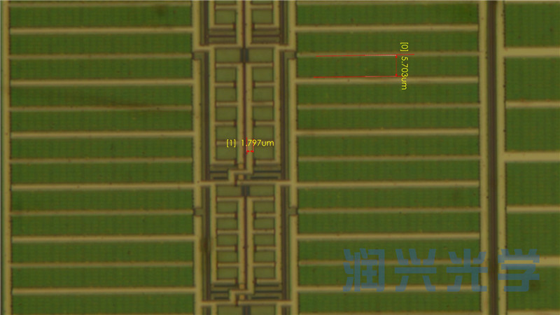 金相显微镜下的芯片测量和伤痕
