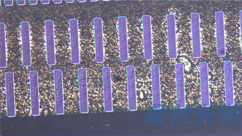 微分干涉DIC显微镜下的导电粒子压痕