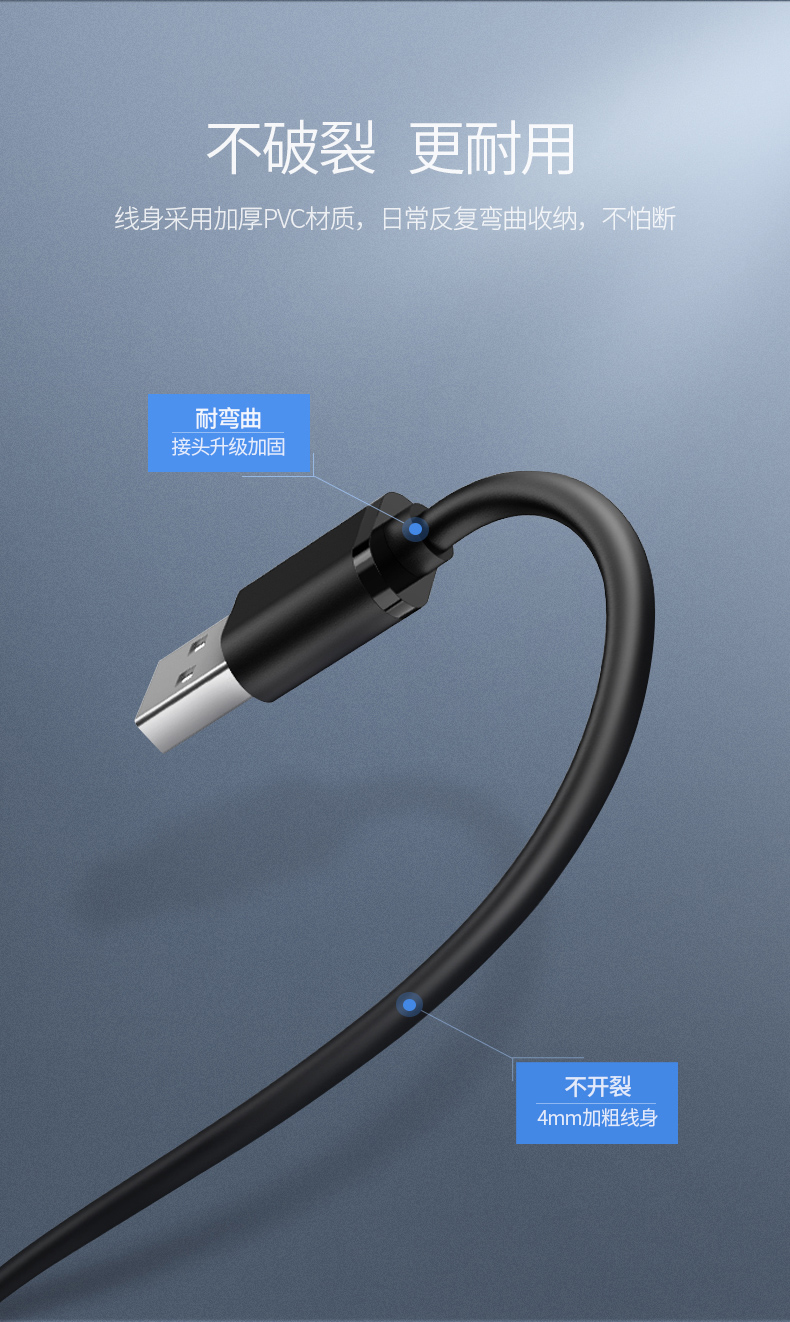 绿联20277-USB2.0 4口分线器 1米黑色