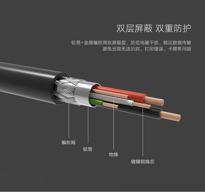 绿联10374- USB2.0打印线  带放大延长器