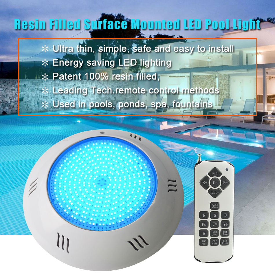 HOTOOK New Patent 18W RGB Resin Filled Wall- Mounted LED Pool Light