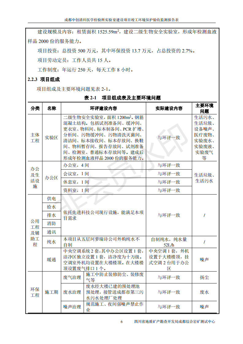 成都中创清科竣工环境保护验收监测表（公示版）