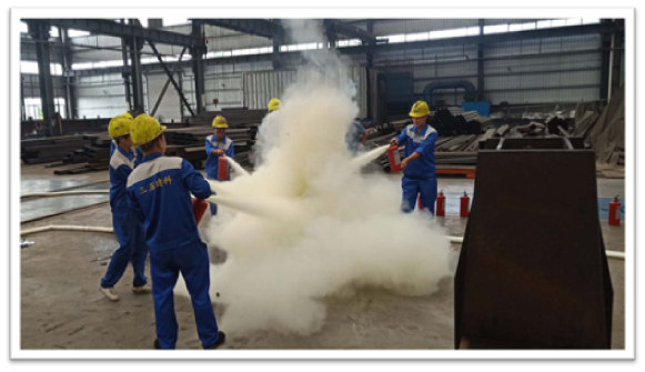 The sanwu Construction Fire Fighting Exercise of Changxing Steel Structure Group was successfully co