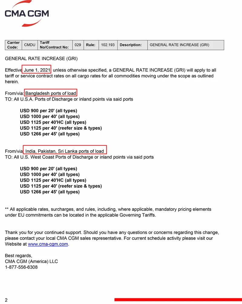 最新通知！各大船公司调涨收费！（附官网英文截图，可直接发给客户！）