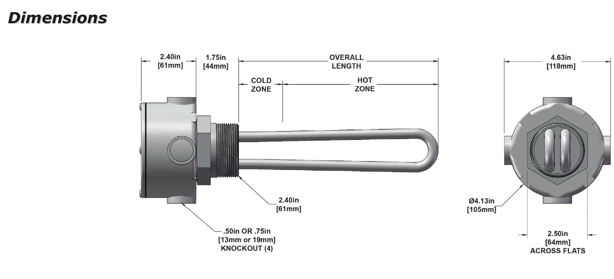 Two Elements Screw Plug Heater