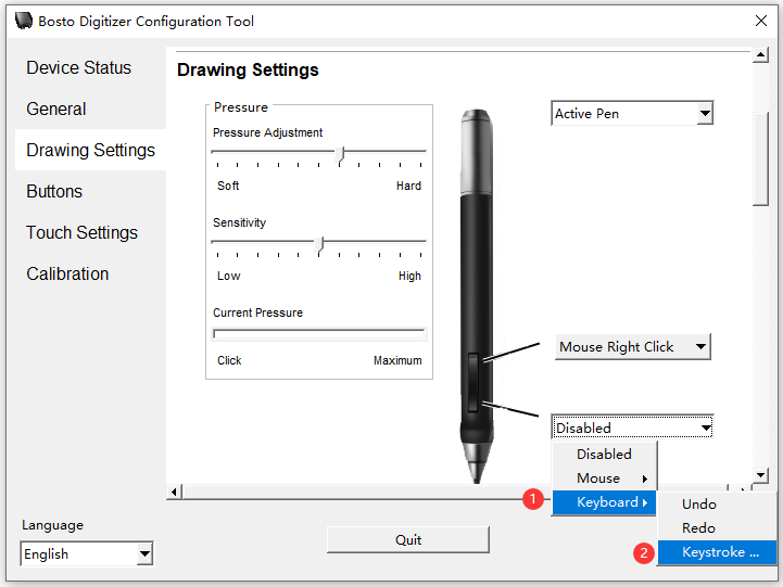 How to customize pen press keys? 