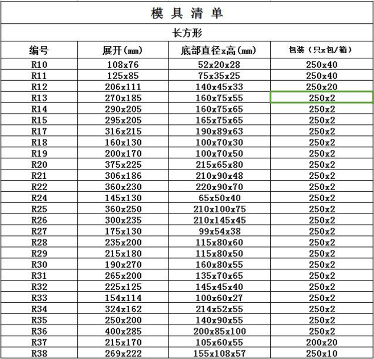 大规格长方形面包托