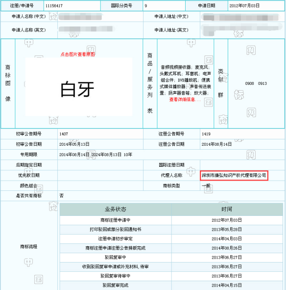 第11156417号“白牙”商标驳回复审成功案例 第11156417号“白牙”商标驳回复审成功案例