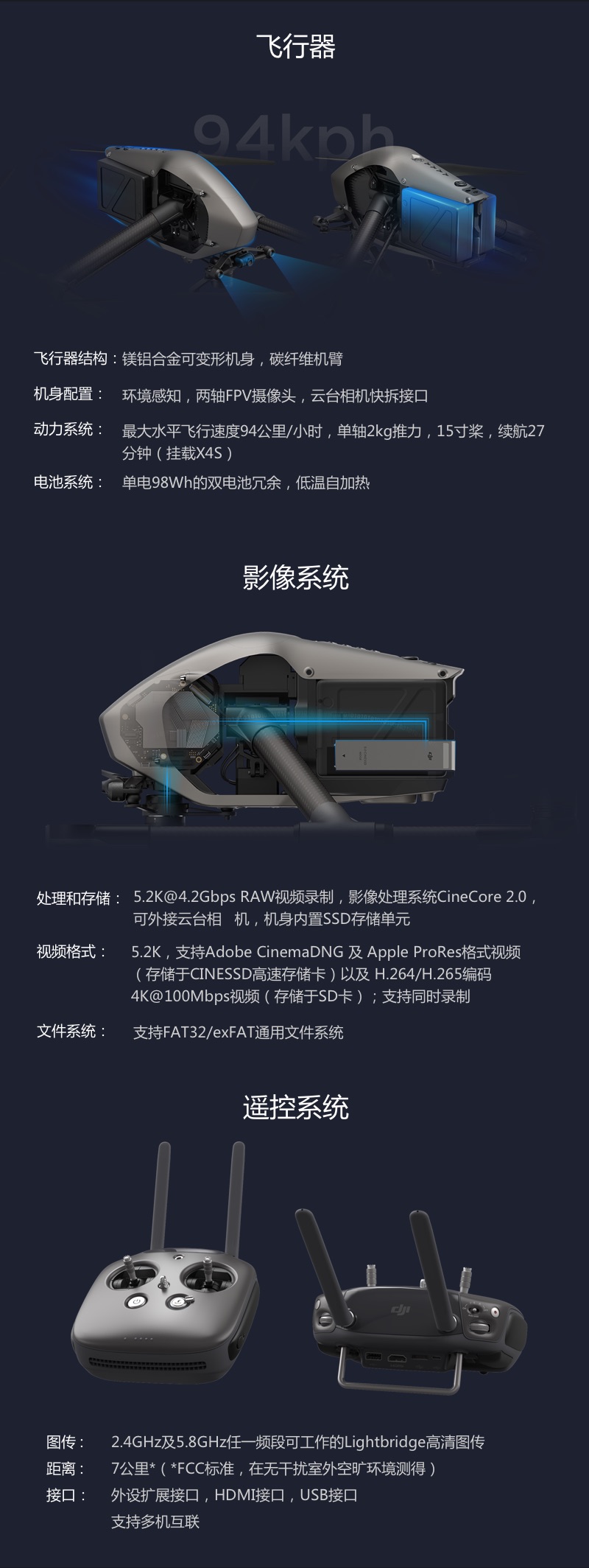 【新品】DJI大疆 悟 INSPIRE 2 航拍飞行器变形无人机 