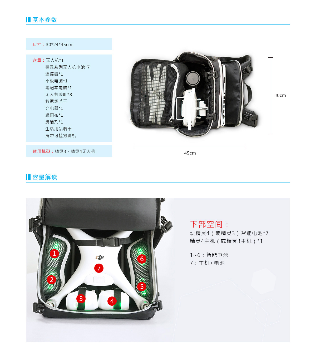 DJI大疆 精灵phantom专用多功能背包 购精灵整机加399元