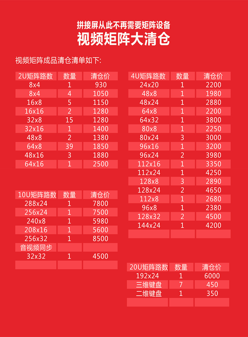 液晶拼接屏厂家——富泰尔视频矩阵岁末清仓大促销,等你来抢！