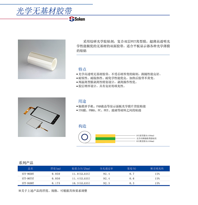 光学无基材胶带