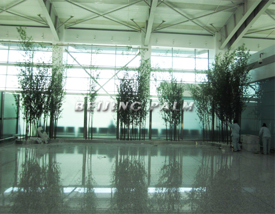 Christmas tree artificial bamboo and stainless steel planter in Dalian  Airport welcome 2012