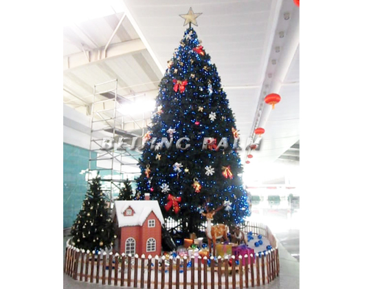 Christmas tree artificial bamboo and stainless steel planter in Dalian  Airport welcome 2012