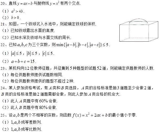 2017年MBA联考(考研)管理类综合能力数学真题及答案 2017年MBA联考(考研)管理类综合能力数学真题及答案