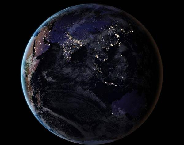 美国国家航空航天局公布地球灯光夜景图