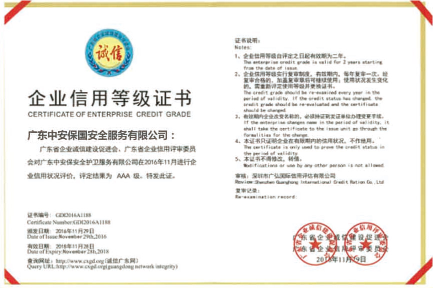 2015年度广东省守合同重信用企业单位