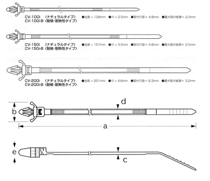 Shibakei芝轻粗材CV-I-B系列扎带