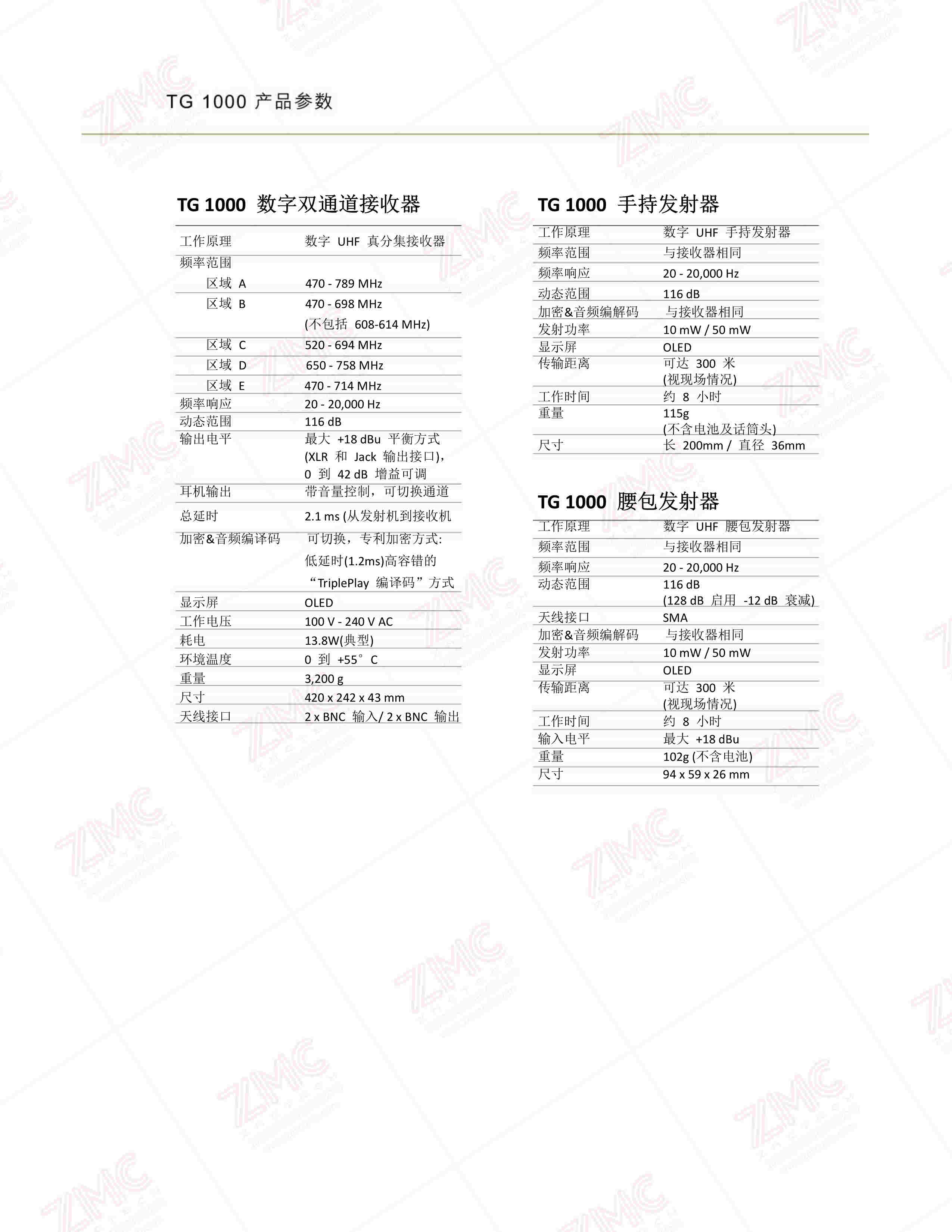 TG1000數字無線話筒