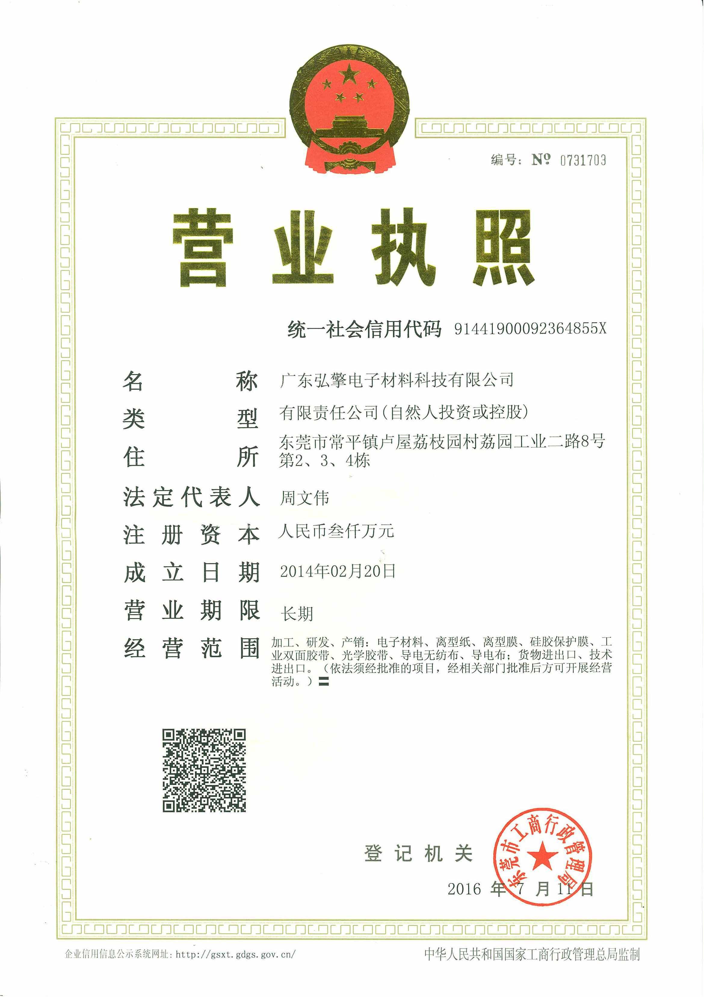 The business license