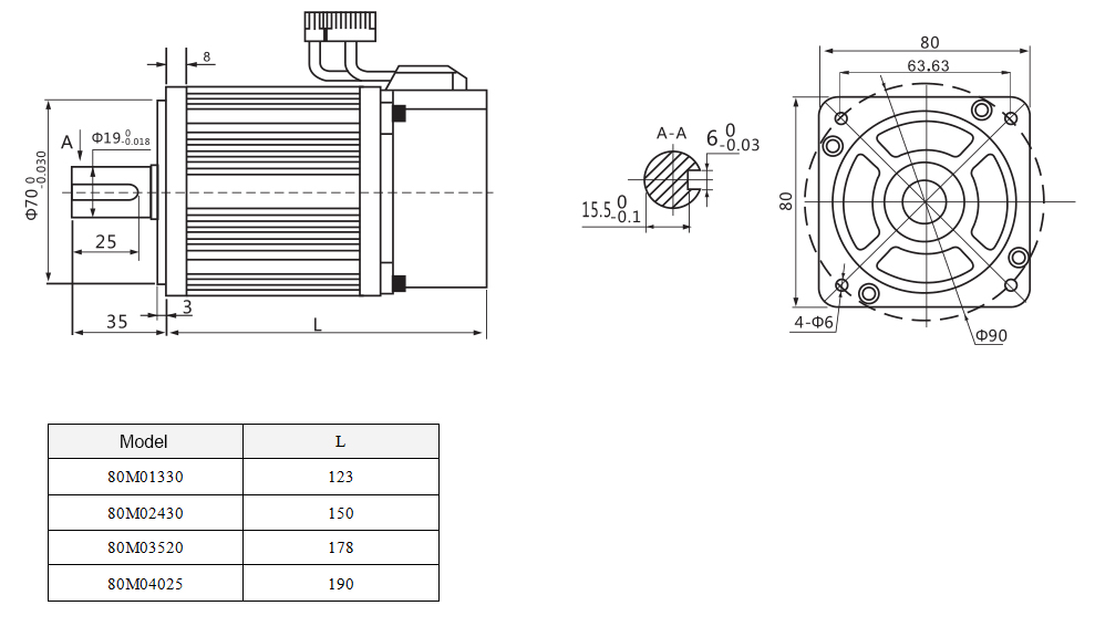 80 series AC servo motor 