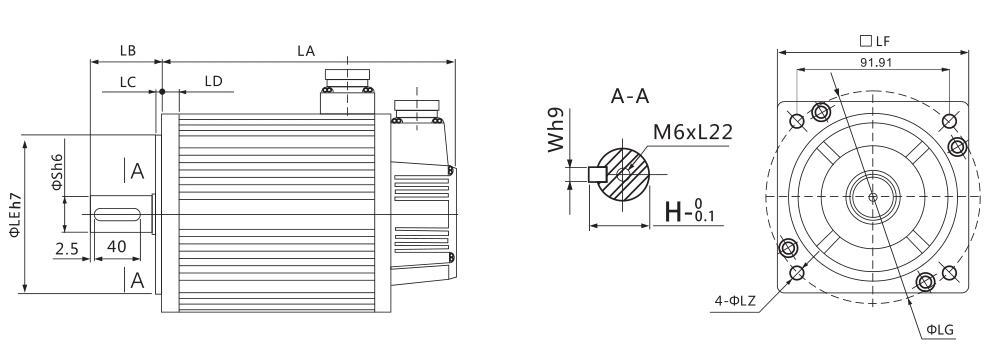 110 series AC servo motor 