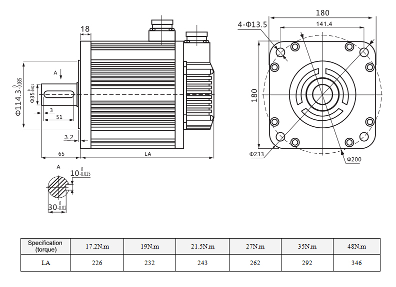 180 series AC servo motor 