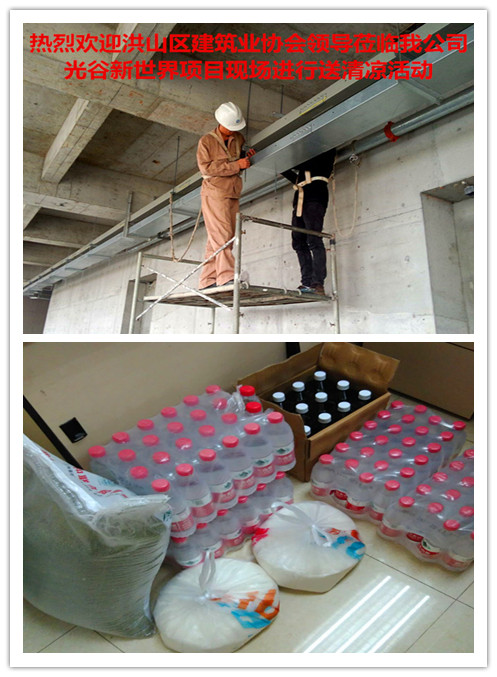 武汉市洪山区建筑业协会到我公司光谷新世界项目现场送清凉