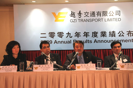 短信特邀9大平台交通公布2009年年度业绩