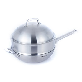 Royal sculpture stainless steel wok set