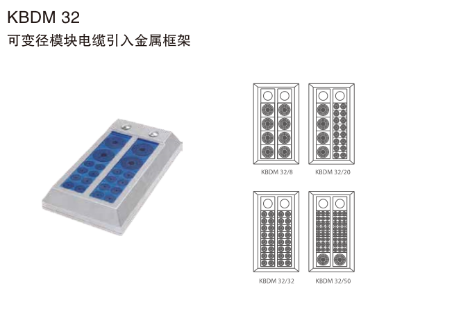 KBDM 32 可变径模块电缆引入金属框架