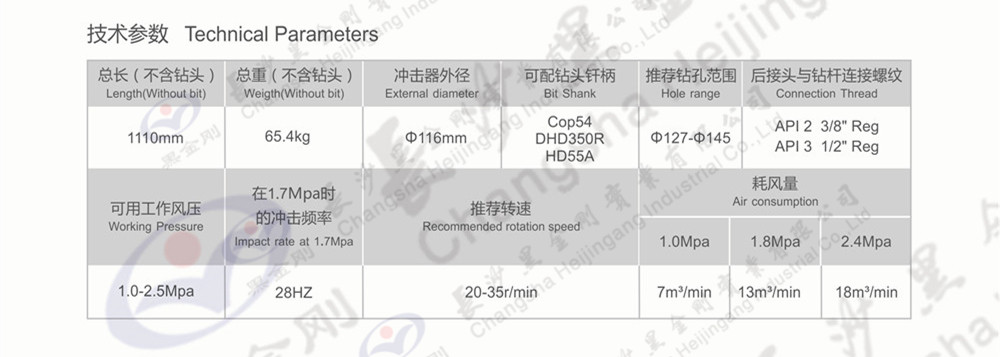 HD55S  高风压潜孔冲击器