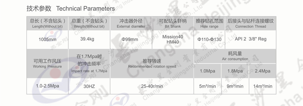 HM40A  高风压潜孔冲击器