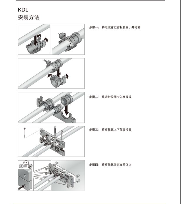 简易型电缆引入系统KDL安装方式