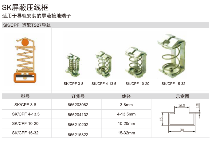 SK屏蔽压线框