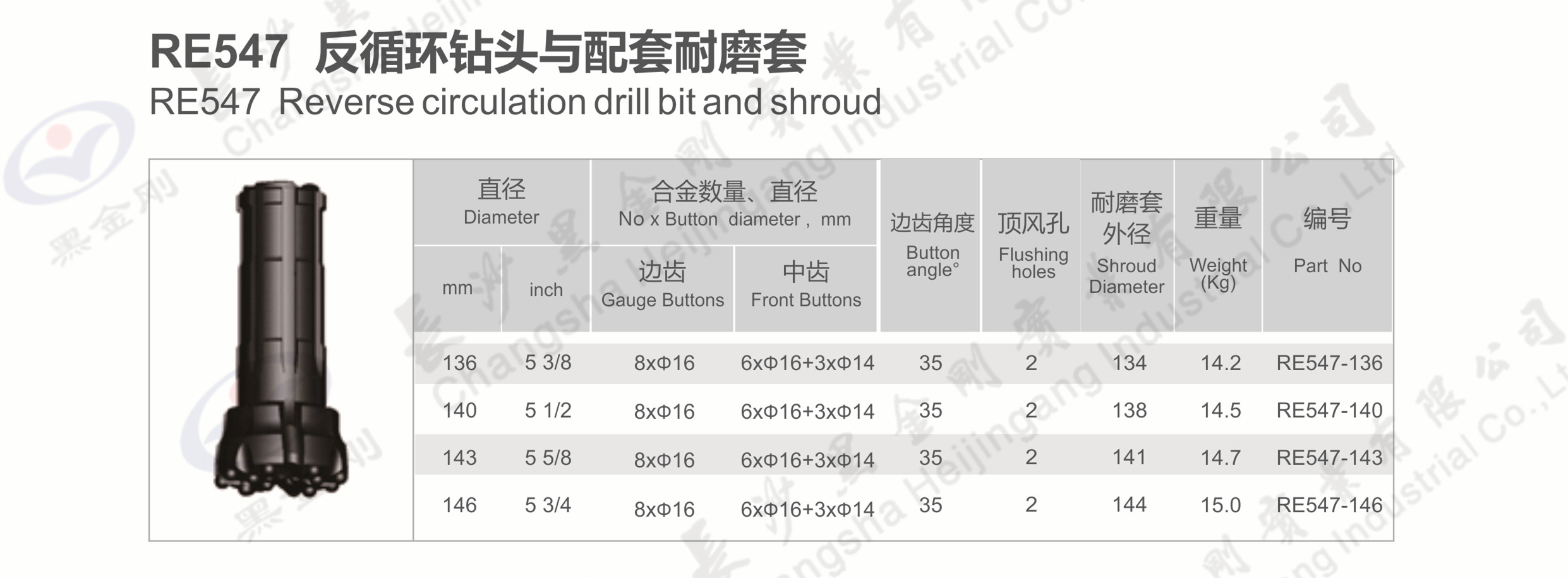 RE547  反循环钻头