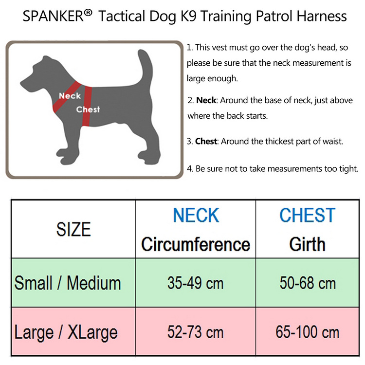 Tactical Dog K9 Training Patrol Harness