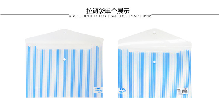 A4条纹半透明按扣文件袋