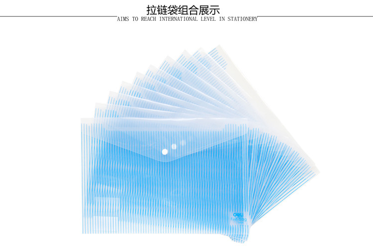 A4条纹半透明按扣文件袋