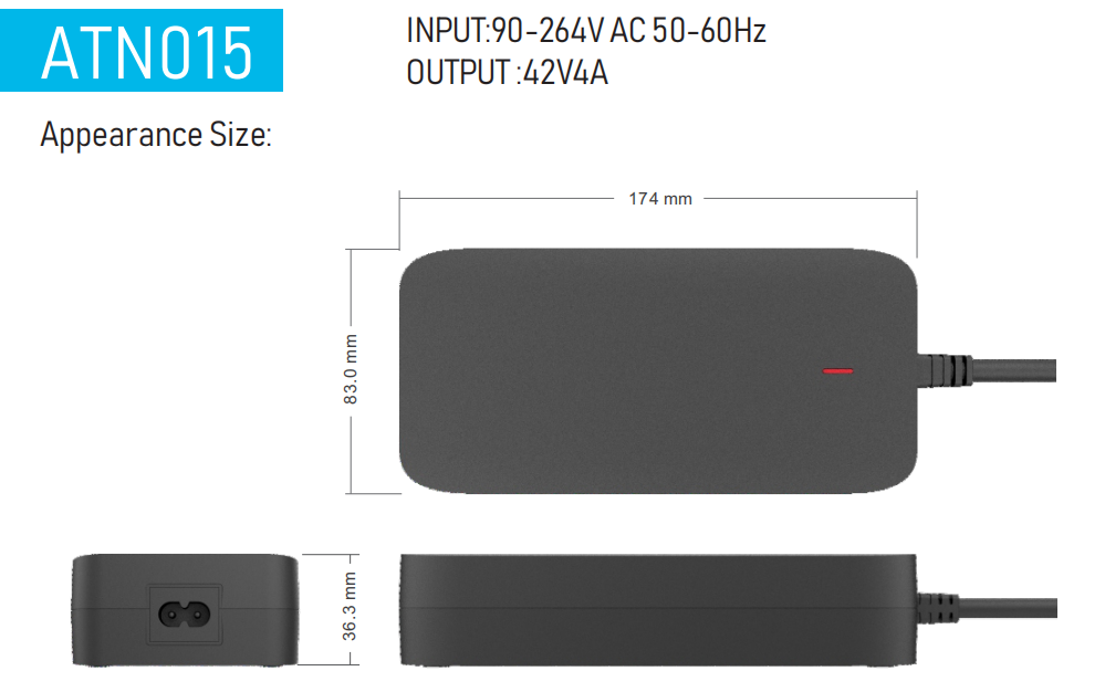 36V 4A lithium battery charger ATN015